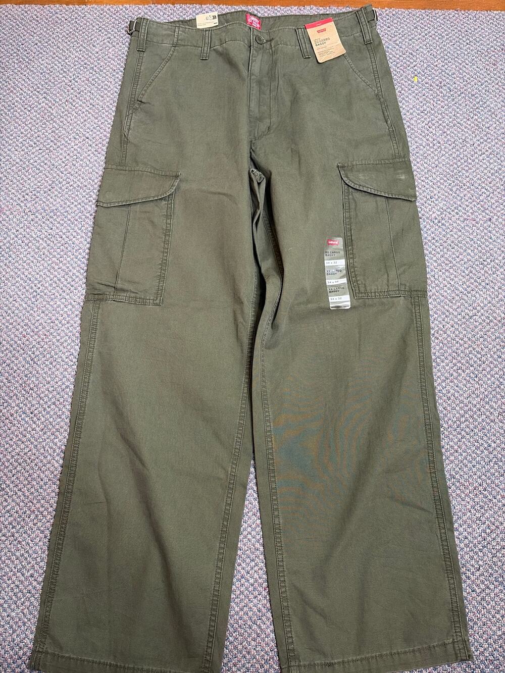 Levi's XX Cargo Baggy Green Pants 34x32